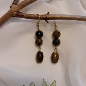 Tiger  Eye Drop Earrings